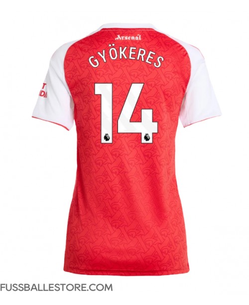 Günstige Arsenal Viktor Gyokeres #14 Heimtrikot Damen 2025-26 Kurzarm Günstige Arsenal Viktor Gyokeres #14 Heimtrikot Damen 2025-26 Kurzarm